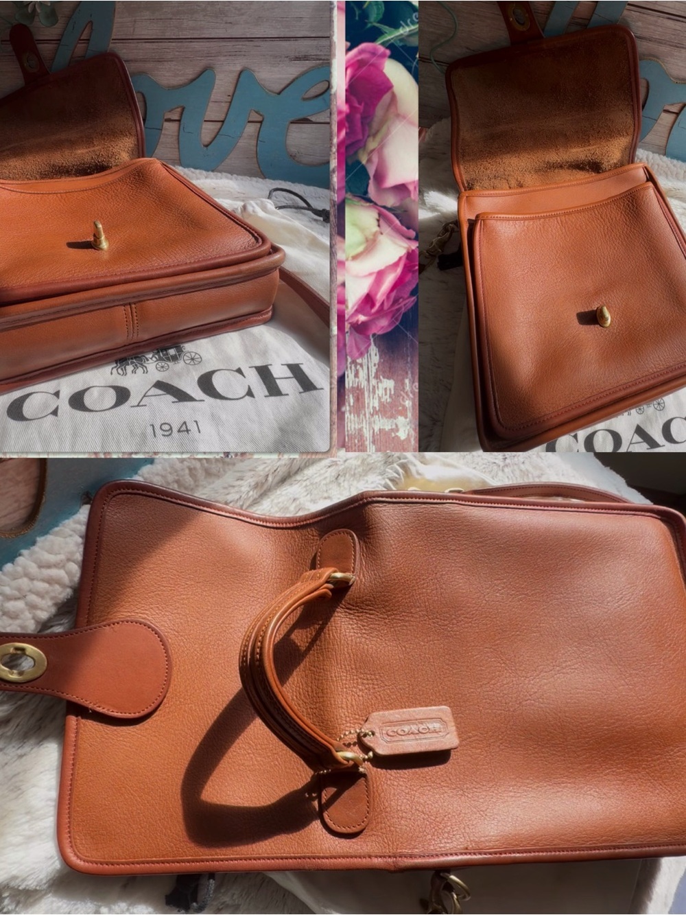 VINTAGE COACH BRITISH TAN LEATHER STATION BAG 5130 - Picture 12 of 17